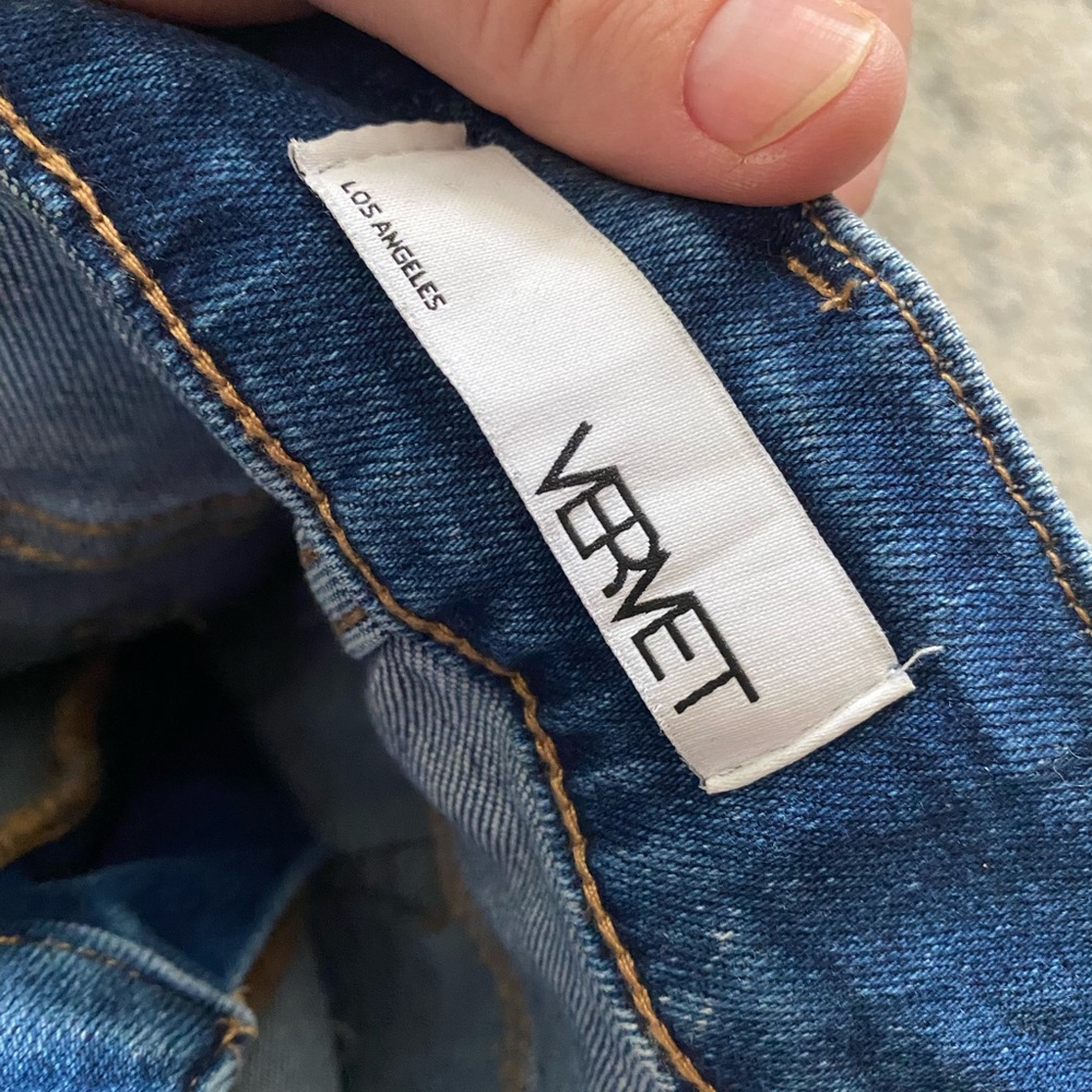 Womens flare multi pattern denim color jean